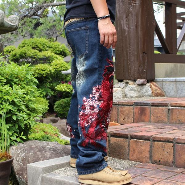 和柄 ジーンズ 和柄デニム 和柄刺繍ジーンズ 般若/鳳凰柄 和柄 ジーンズ 和柄デニム 和柄刺繍ジーンズ 般若/鳳凰柄