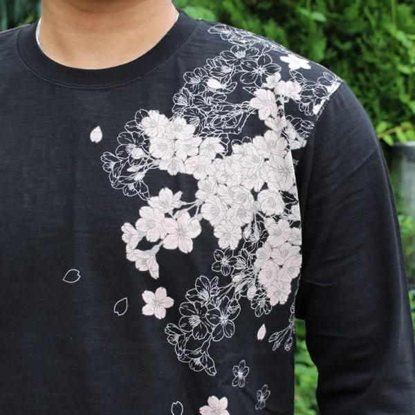 363214】華鳥風月 和柄 Tシャツ 和柄刺繍長袖Tシャツ 虎柄刺繍