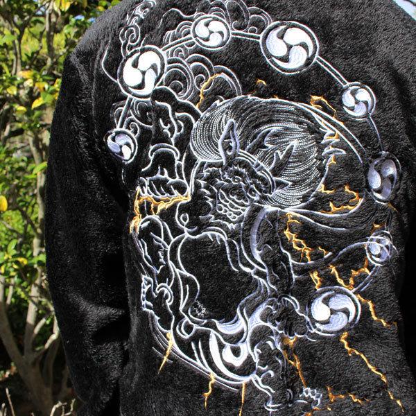 SALE!和柄 ボアジャケット 和柄フリース【SP203-4】スカジャン 風神