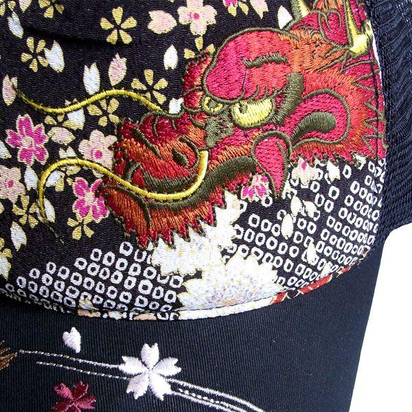 RP16】【和柄刺繍キャップ】刺繍和柄 帽子 竜虎柄和柄 キャップ
