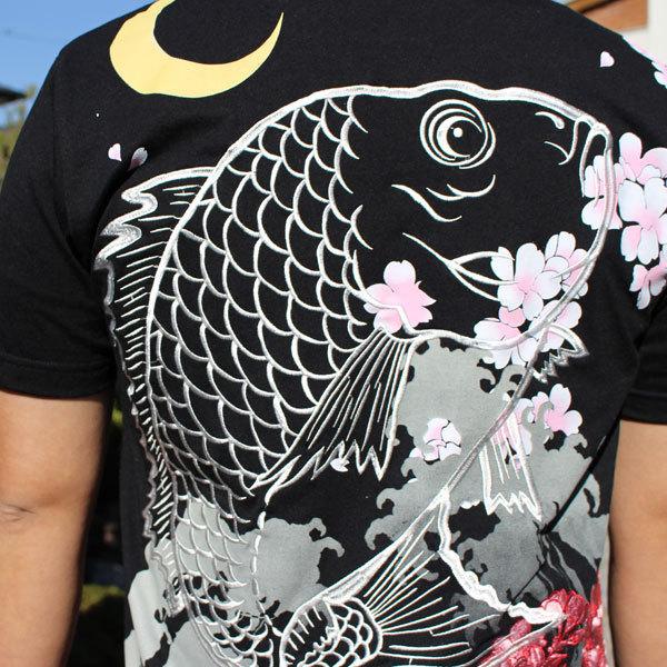 SALE】和柄 tシャツ 和柄半袖刺繍Tシャツ 【T211-10】鯛 和柄tシャツ 