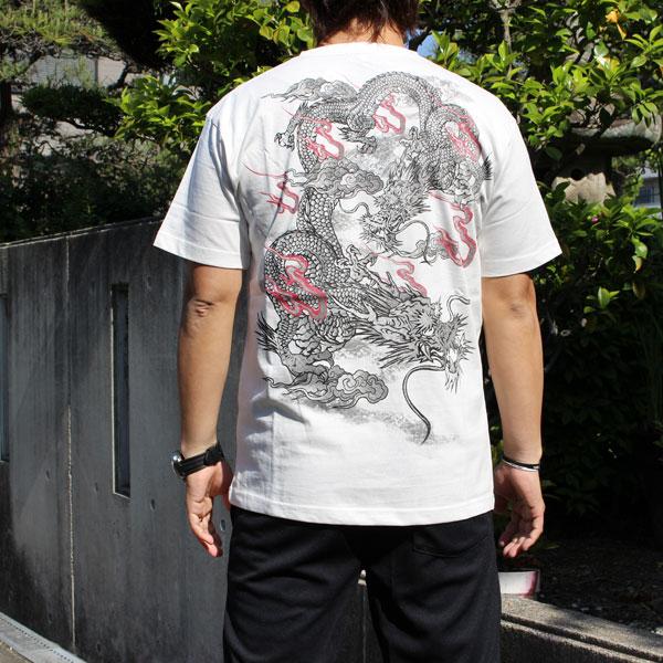 和柄 tシャツ 和柄半袖Tシャツ 和柄刺繍Tシャツ【YH23106】龍/炎 和柄 tシャツ 和柄半袖Tシャツ 和柄刺繍Tシャツ【YH23106】龍/炎