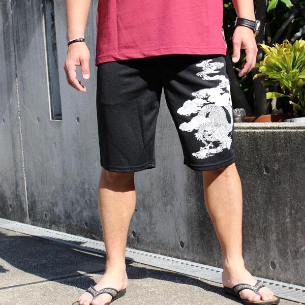 和柄 半ズボン 和柄ハーフパンツ ダブルフェイスメッシュ【軽量超涼