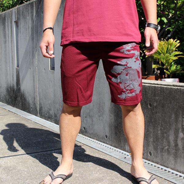 和柄 半ズボン 和柄ハーフパンツ ダブルフェイスメッシュ【軽量超涼