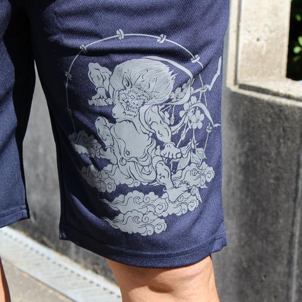 和柄 半ズボン 和柄ハーフパンツ ダブルフェイスメッシュ【軽量超涼