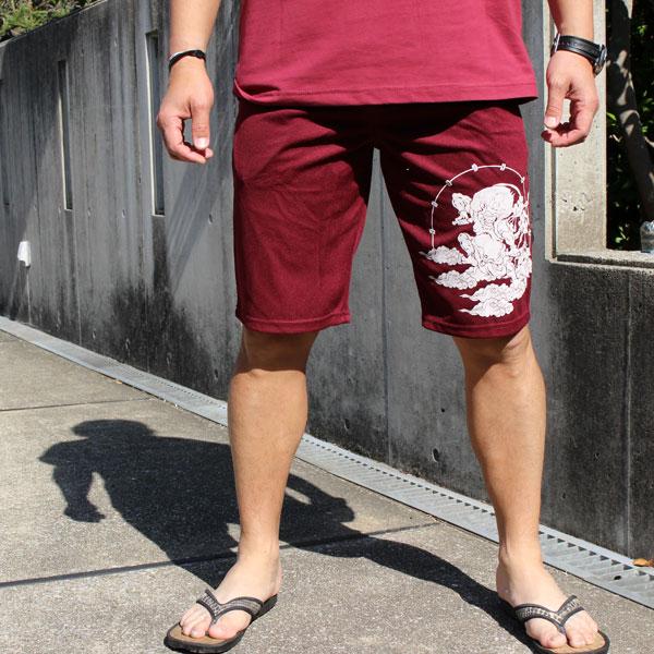 和柄 半ズボン 和柄ハーフパンツ ダブルフェイスメッシュ【軽量超涼