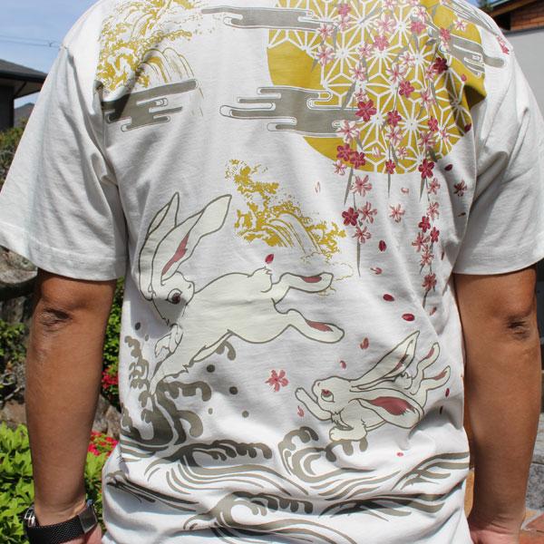 未使用4　和柄Tシャツ　2枚セット 和柄 tシャツ 和柄刺繍半袖Tシャツ 和柄ヘンリーTシャツ【YH24102