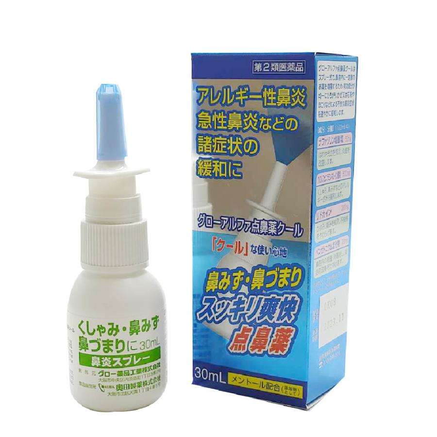 【第2類医薬品】点鼻スプレー 点鼻薬 鼻づまり 花粉 グローアルファ点鼻薬クール 30mL 10個セット｜wagonsale-kanahashi｜06