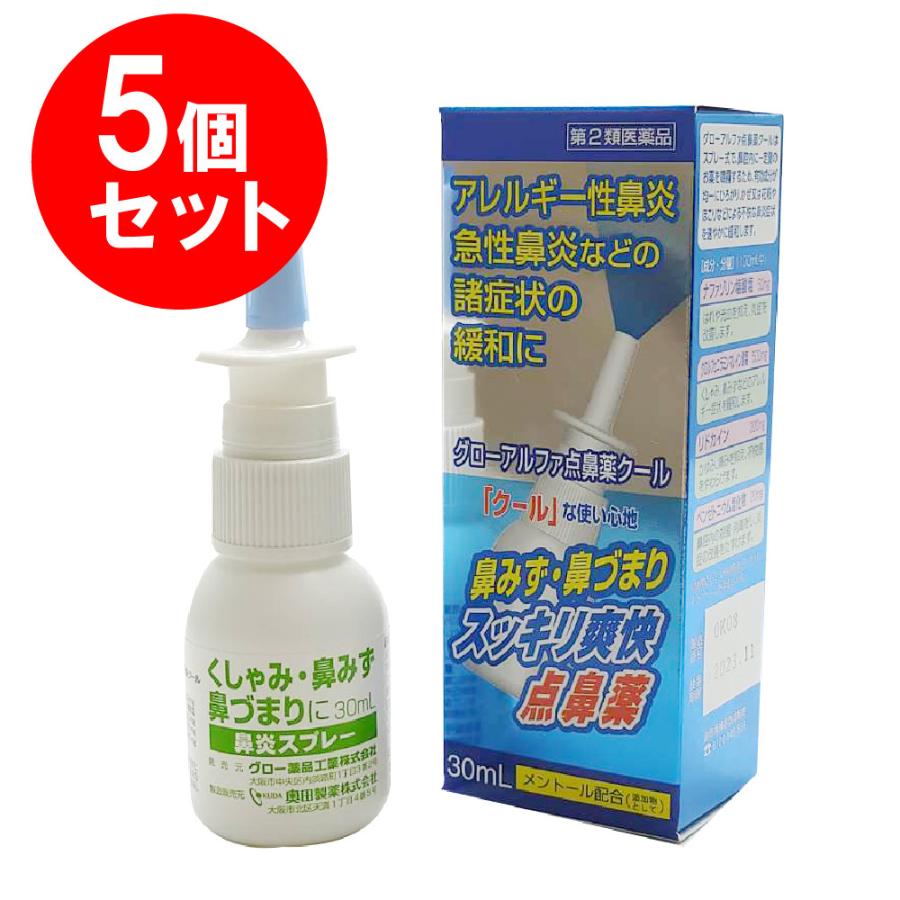 第2類医薬品 鼻炎 市販薬 スプレー 治療薬 点鼻薬 グローアルファ点鼻薬クール 30ml 5個セット アレルギー性鼻炎 鼻みず 鼻づまり 花粉 鼻スプレー くしゃみ 5 わごんせる金橋 通販 Yahoo ショッピング