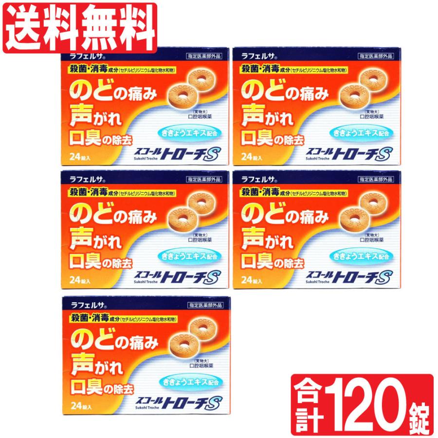 のど飴 スコールトローチS 24錠 5個セット 指定医薬部外品｜wagonsale-kanahashi