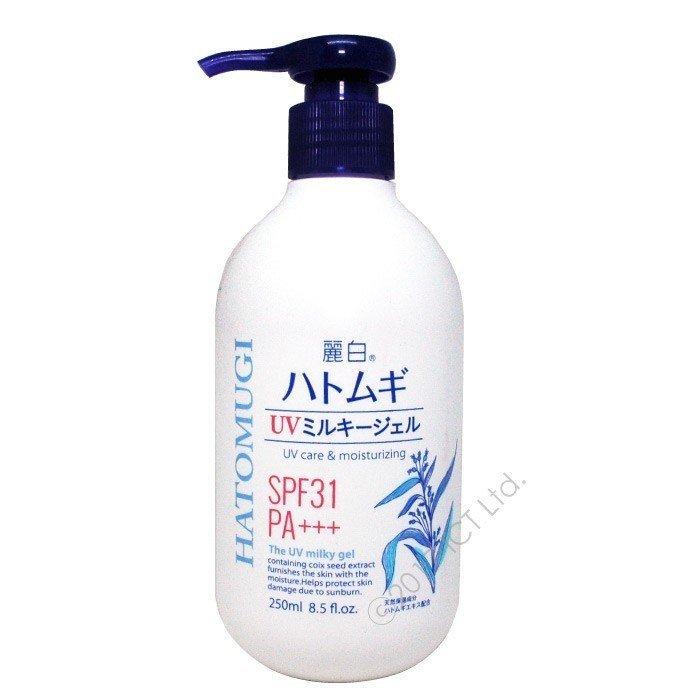 UVジェル 日焼け止め クリーム250ml ×2個 計500ml ハトムギエキス配合 SPF31 PA+++ 大容量サイズ はとむぎ 日本製｜wagonsale｜04