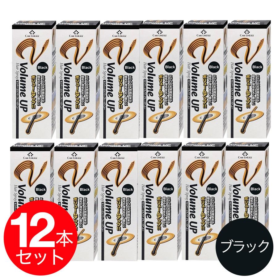 増毛スプレー ブラック 2400g 200ｇ×12本セット 瞬間増毛 薄毛 抜毛 対策 ふりかけ ボリュームアップ ヘアスプレー かつらの代わりに染毛料 送料無料｜wagonsale