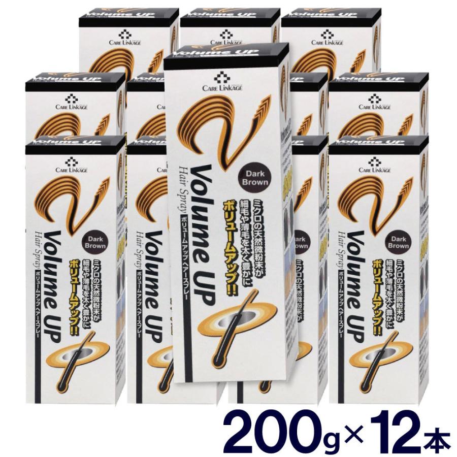 増毛スプレー ダークブラウン 2400g 200ｇ×12本セット 瞬間増毛 薄毛 抜毛 対策 ふりかけ ボリュームアップ ヘアスプレー かつらの代わりに染毛料 送料無料