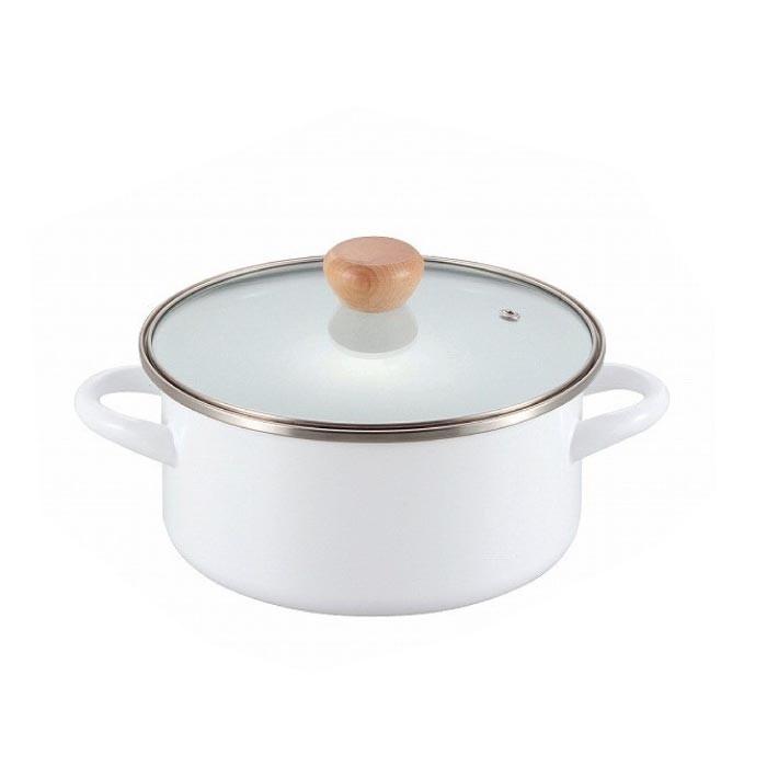 パール金属 ホーロー両手鍋 20cm ガラスふた付き IH対応 ガス火OK 人気