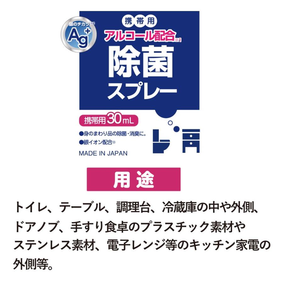 アルコール除菌スプレー 携帯用 30ml 10 Ag 銀イオン配合 アルコール配合 日本製 送料無料 まとめ買い キッチン トイレ テーブル 除菌 消臭 わごんせる 通販 Paypayモール