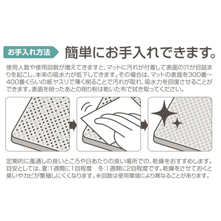 さらっと快適 足さら珪藻土バスマット Lサイズ 60cm×40cm 天然素材