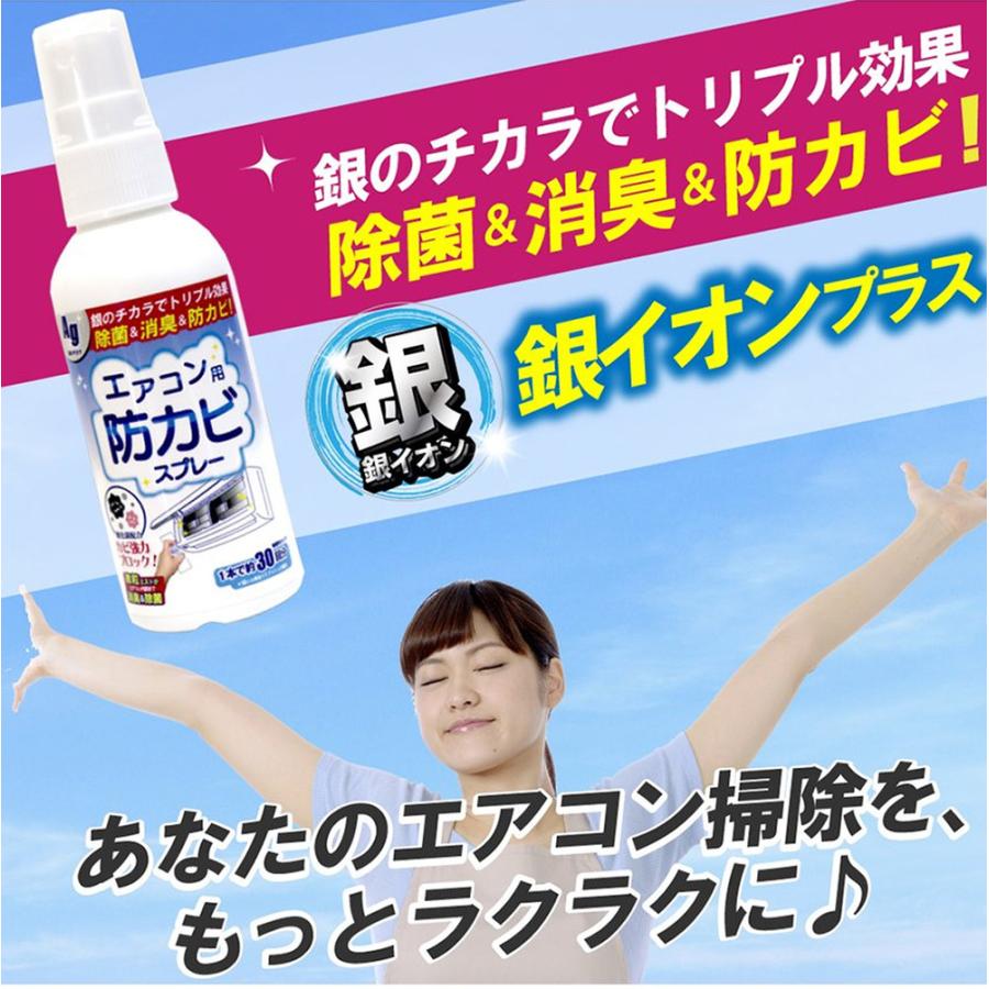 エアコン 掃除 スプレー 防カビ 洗浄 除菌 消臭 Ag 銀イオン 60mL 約30台分｜wagonsale｜12