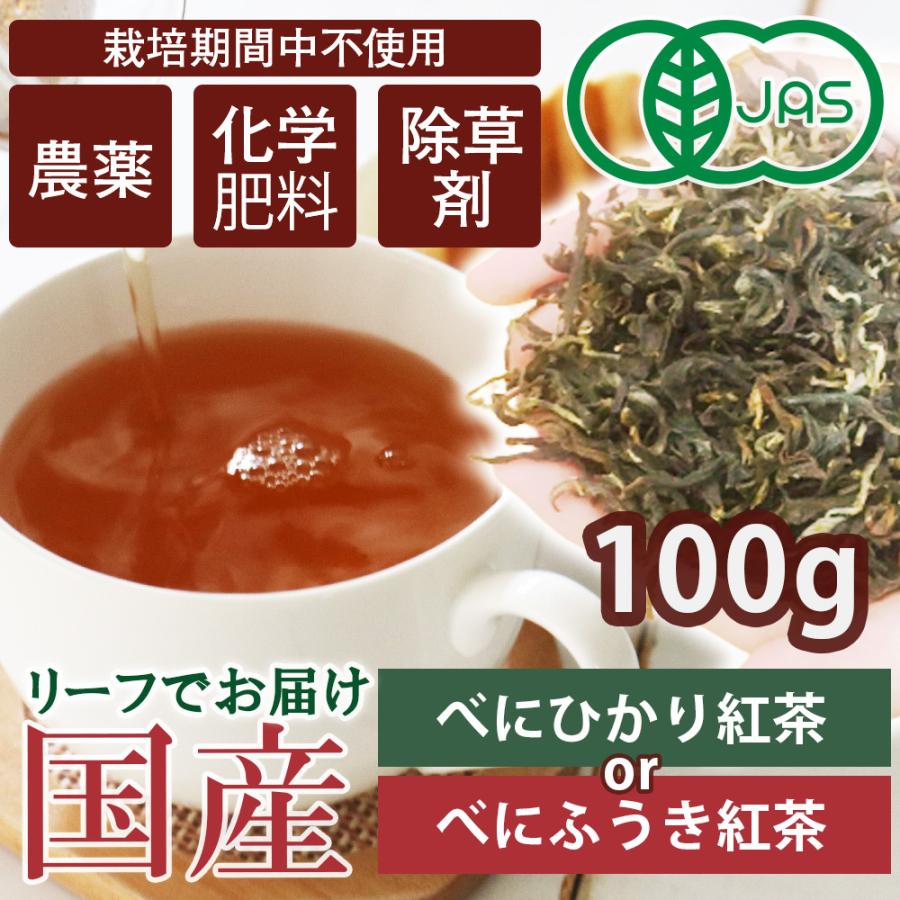 べにふうき茶 無農薬 紅茶 高級 鹿児島 高級茶葉 茶葉 和紅茶 ギフト 国産 リーフティー べにふうきorべにひかり 100g