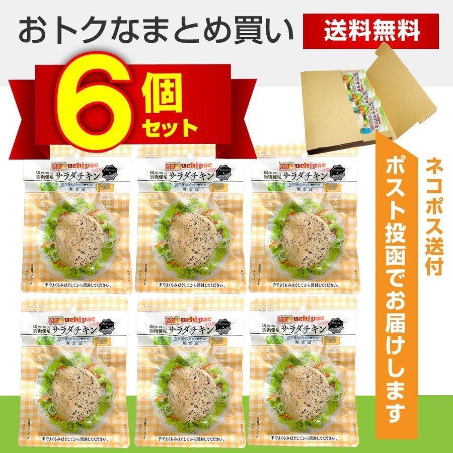 国産鶏 サラダチキン ブラックペッパー&ガーリック 6個セット 無添加 ネコポス メール便 送料無料｜wagonsale｜05