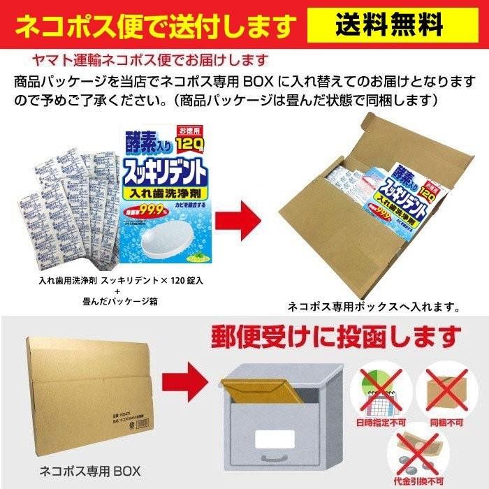 入れ歯洗浄剤 スッキリデント 120錠 お徳用 泡洗浄 入歯 部分入れ歯用 入れ歯 除菌 洗浄 酵素入り メール便 送料無料｜wagonsale｜07