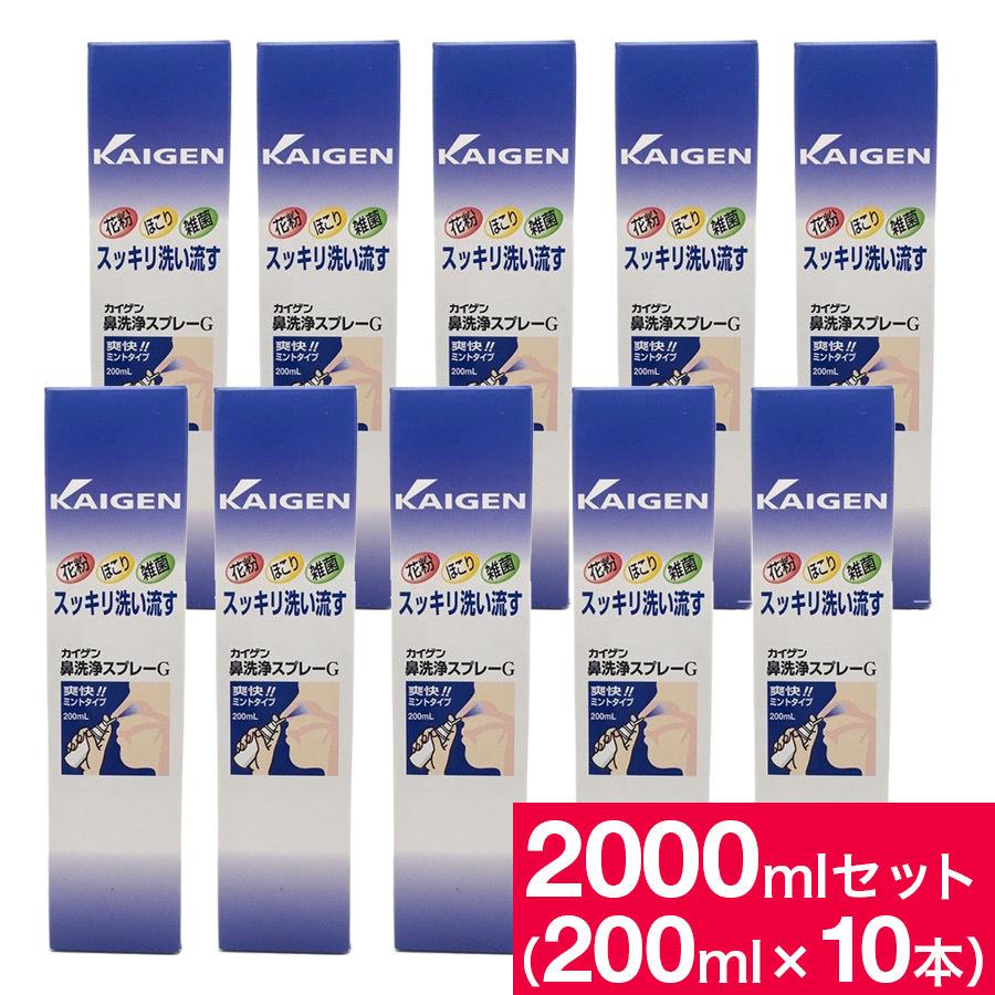 カイゲン鼻洗浄スプレー 10本セット 2000ml 200ml×10本 点鼻 ミントタイプ 花粉ほこり雑菌すっきり洗浄 鼻洗浄器 液 鼻洗い 鼻うがい｜wagonsale