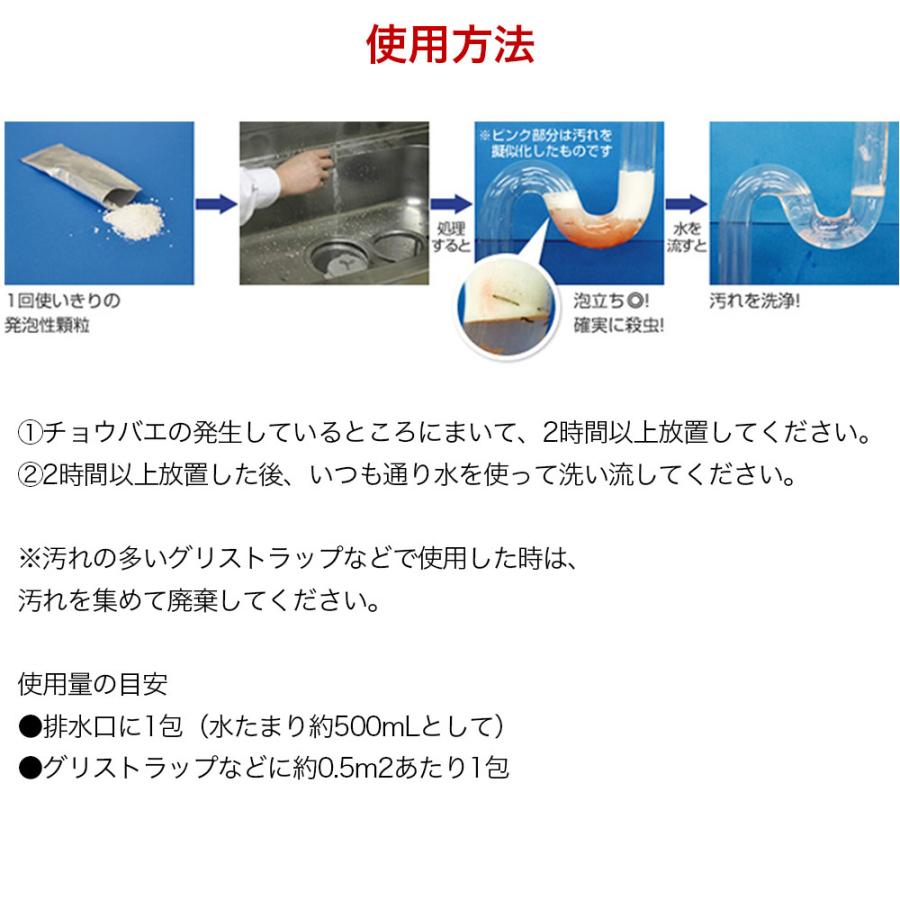 チョウバエ 駆除剤 幼虫駆除 業務用 チョウバエバスター 粉末タイプ  ２５ｇ×１０包入 金鳥 キンチョー｜wagonsale｜04