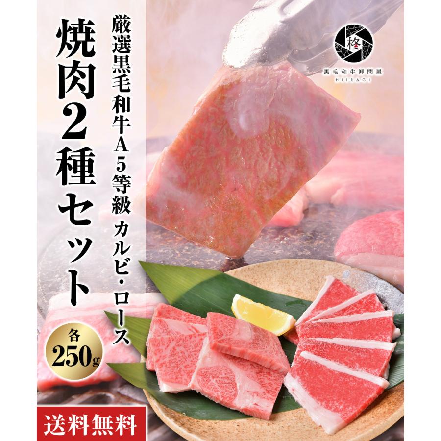 母の日 焼肉 セット 牛肉 焼肉 A5等級黒毛和牛 ロース カルビ セット 500ｇ（各250ｇ）焼き肉 ＢＢＱ お取り寄せグルメ 肉ギフト｜wagyu-hiiragi｜02