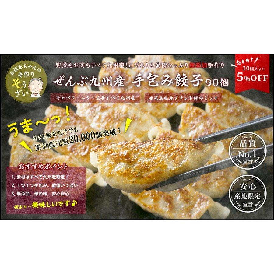 無添加 手作り 餃子 90個 / 九州産 惣菜 お取り寄せ 冷凍｜wagyuyamadaya｜02