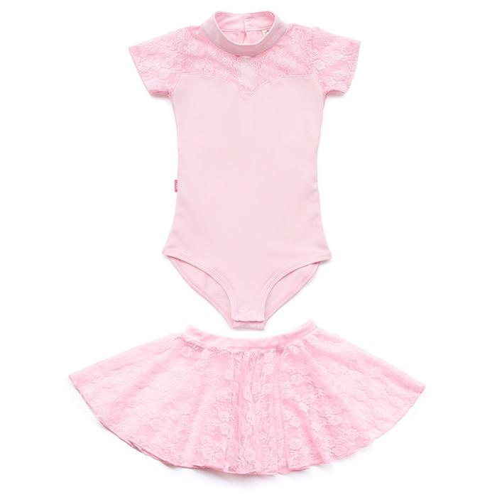 BALLET KIDS 2点セット ( レオタード + スカート ) バレエ 半袖 レース