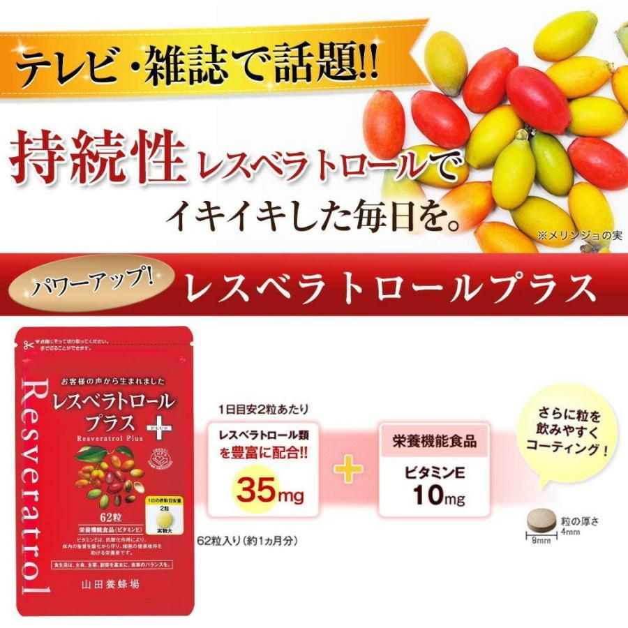 ポイント5倍!! 山田養蜂場 レスベラトロール プラス 62粒袋入｜waieistore｜03