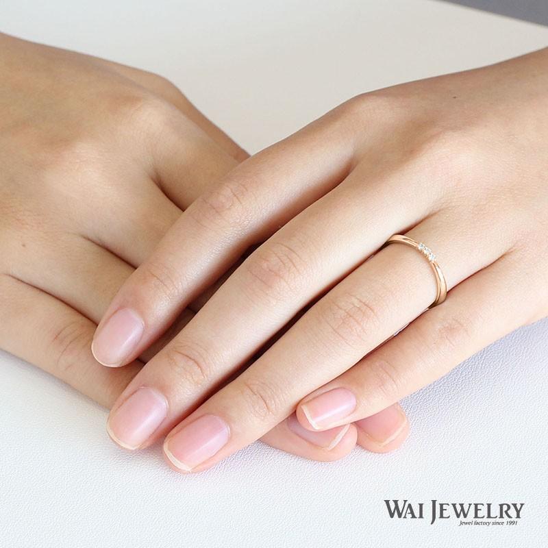 匿名配送 結婚指輪 ピンクゴールド マリッジリング ダイヤモンド ペアリング 2本セット 指輪 K18PG 20代 30代 40代 【R1911662531】(69564円)