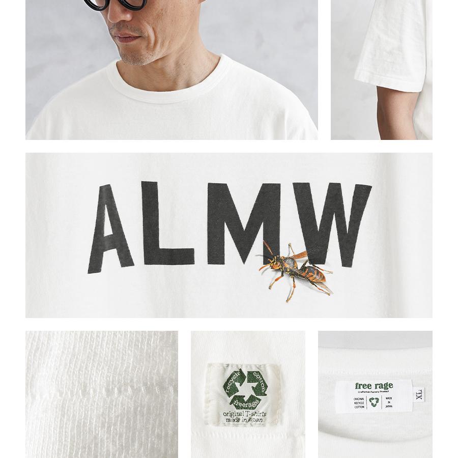 ALMWby Waiper ホワイト Tシャツ WAIPER.inc ALMW by WAIPER×free rage S/S Bee T-Shirt 日本製 T