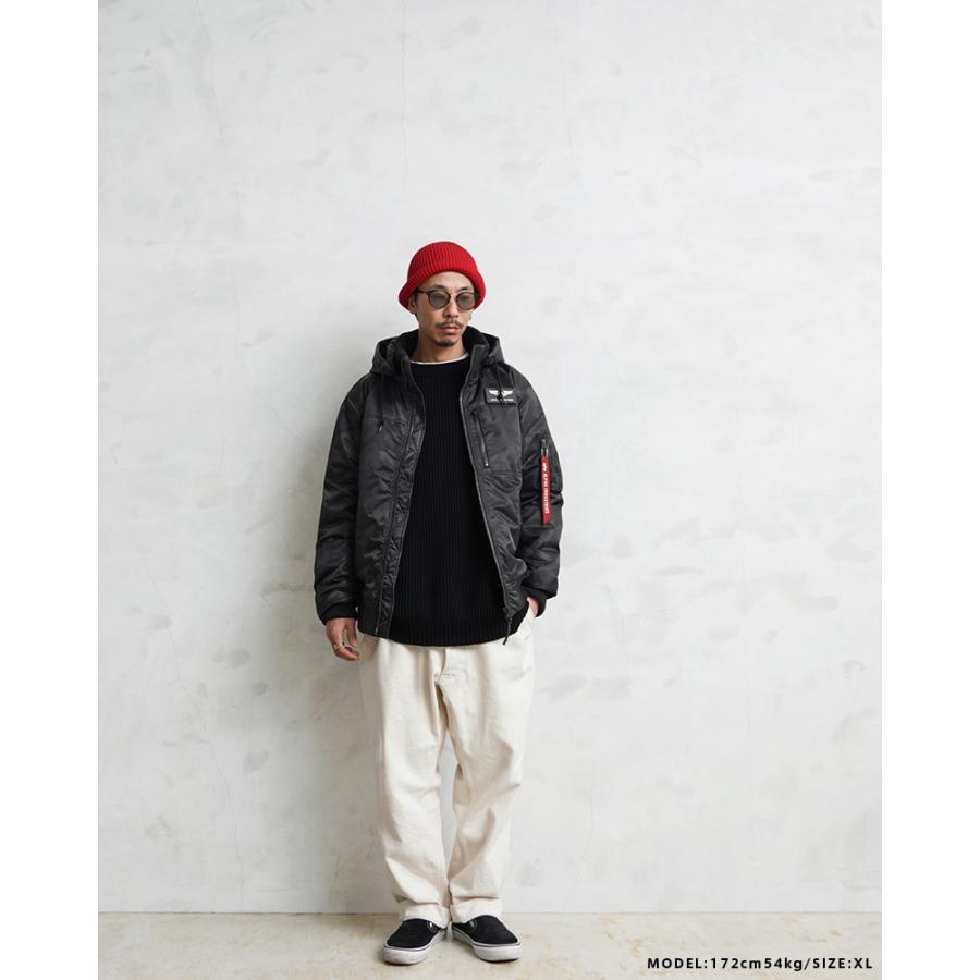 ゆうさん。アルファーインダストリーMA1黒カモ迷彩XL フード取り外し未使用