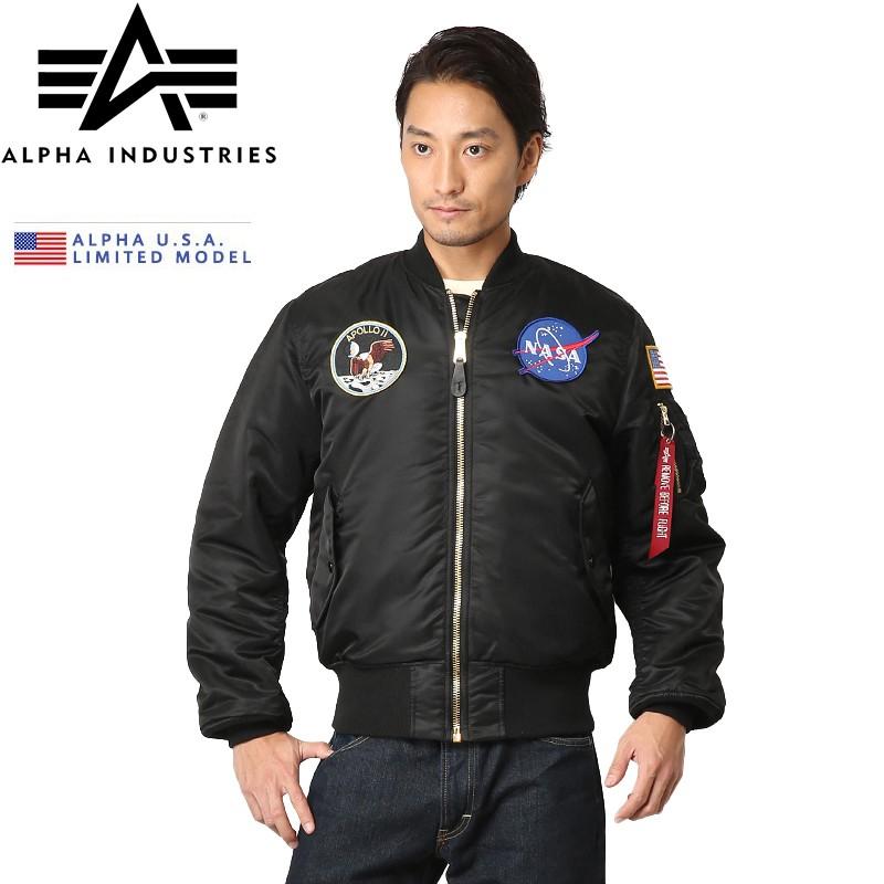 セール42％OFF！ALPHA USA アルファ NASA APOLLO MA-1 フライトジャケット 21018 メンズ ミリタリージャケット アウター  ブランド