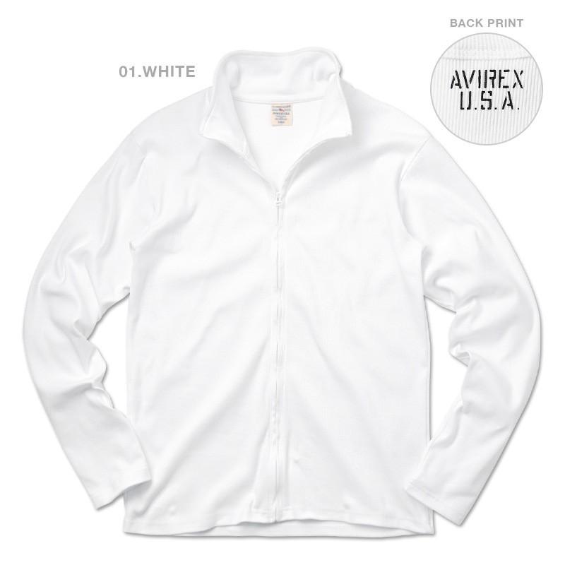 ホワイト ジップアップジャケット 36サイズ AVIREX（アヴィレックス） ポイント10倍！AVIREX アビレックス 6153642