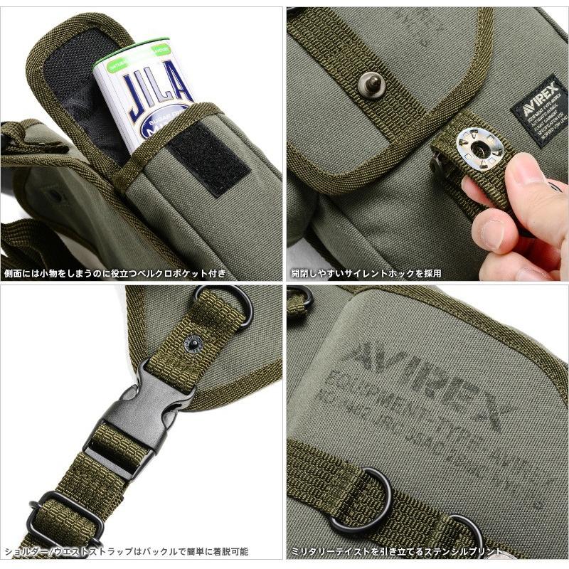 未使用 AVIREX 腕時計 メンズ 2wayウエストポーチ ストラップ付き