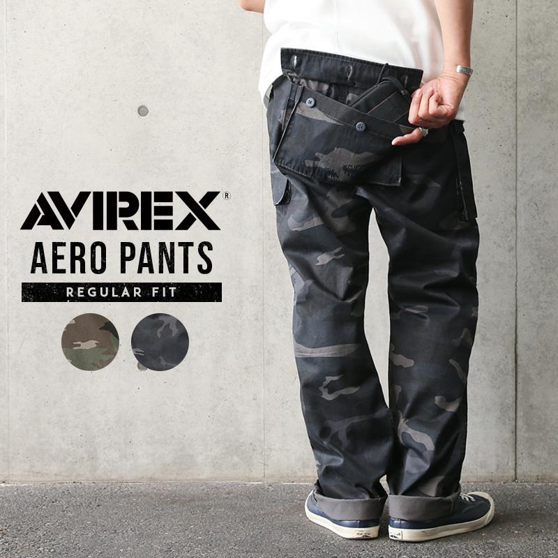 AVIREX アビレックス 6166113 AERO PANTS エアロ カーゴパンツ CAMOUFLAGE レギュラーフィット M-44