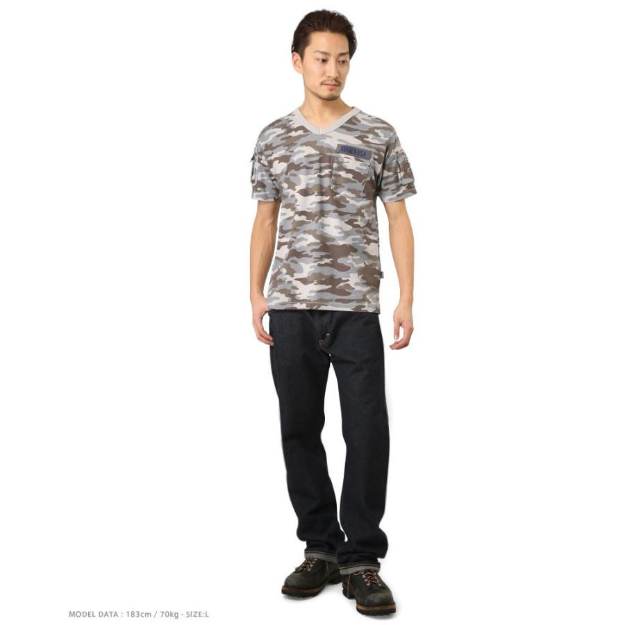 AVIREX アビレックス 6153347 FATIGUE VネックTシャツ CAMO