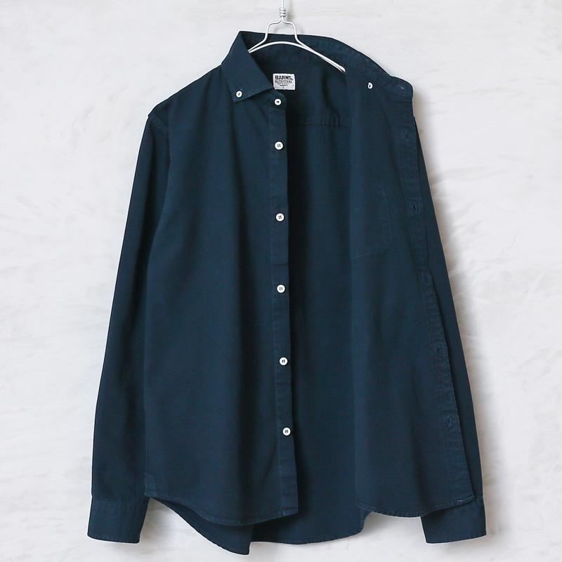 BARNS OUTFITTERS ネイビー オックスフォードシャツ　ボタンダウン バーンズアウトフィッターズ【BARNS OUTFITTERS】小衿