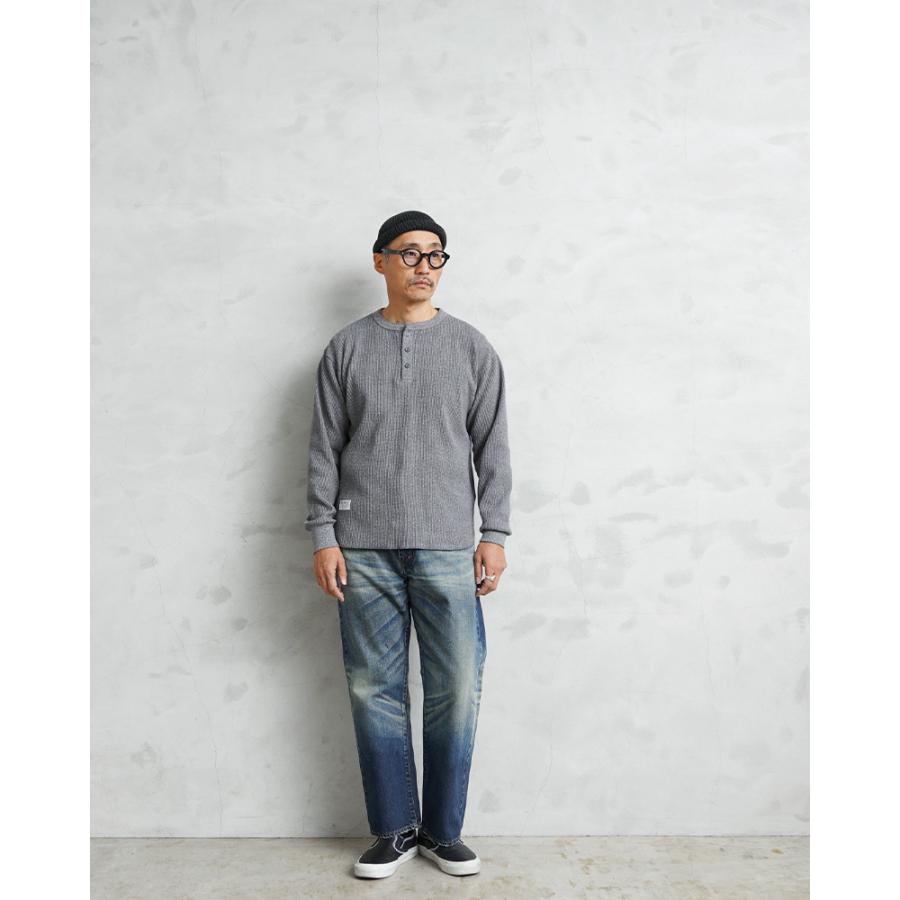 BEN DAVIS ベンデイビス C-26380025 WAFFLE L/S ヘンリーネック T