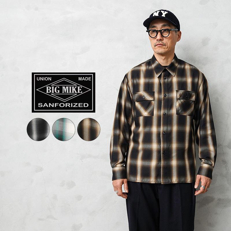 BIG MIKE（ビッグマイク） レーヨン混 ミックス オンブレチェック