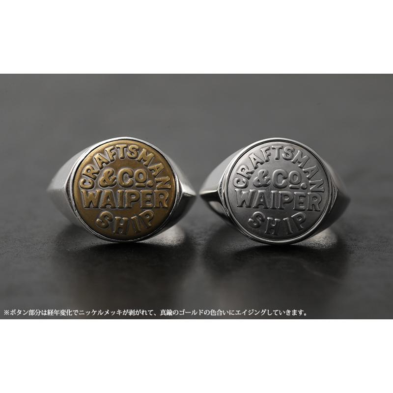 A07249 未使用品 BUTTON WORKS リング：19号 シルバー925 Button Works（ボタンワークス） WAIPER別注 ボタン リング MADE IN