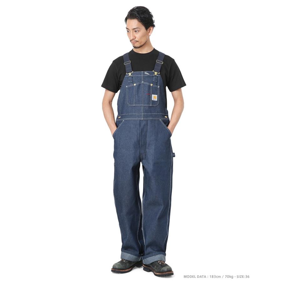 Carhartt カーハート R08 BIB OVERALL DENIM ビブ オーバーオール デニム つなぎ オールインワン 生デニム リジッド パンツ ワーク ボトムス ブランド【T】｜waiper｜02