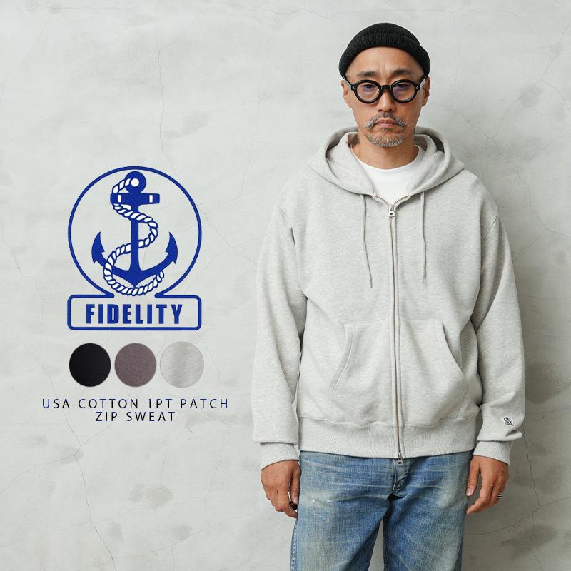 FIDELITY（フィデリティ） C-25775013 USA COTTON 1pt PATCH SWEAT ZIP