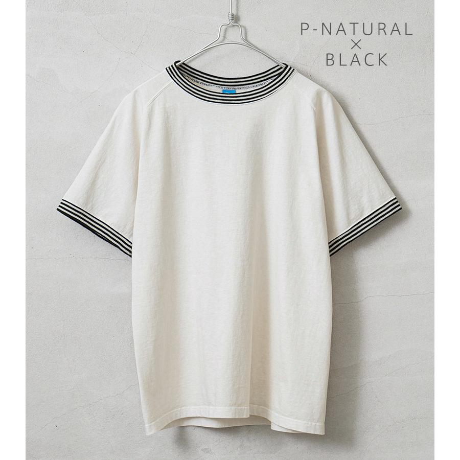 GOOD ON（グッドオン） GOST-2404 S/S ストライプリブ Tシャツ 日本製