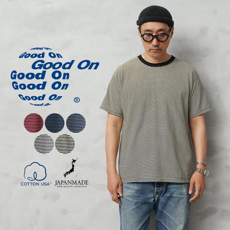 GOOD ON（グッドオン） GOST-2603 ショートスリーブ ミニストライプ T
