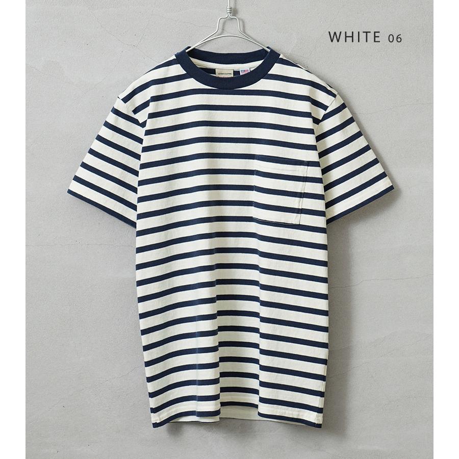 Goodwear グッドウェア 2W7-14213 USAコットン S/S ボーダー Tシャツ ポケット付き メンズ レディース カットソー アメカジ ブランド【T】｜waiper｜06