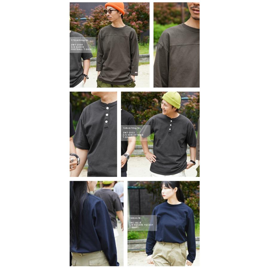 Goodwear グッドウェア 2W7-8518 USAコットン L/S 四角ポケット Tシャツ ロンT 長袖 ロング クルーネック メンズ レディース 無地 アメカジ【T】｜waiper｜24