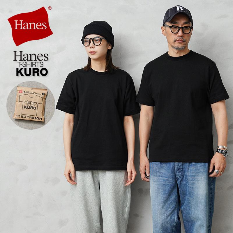 Hanes / Tシャツ/L/コットン/BLK Hanes（ヘインズ） HM1-B201 Hanes T-SHIRTS KURO クルーネック T
