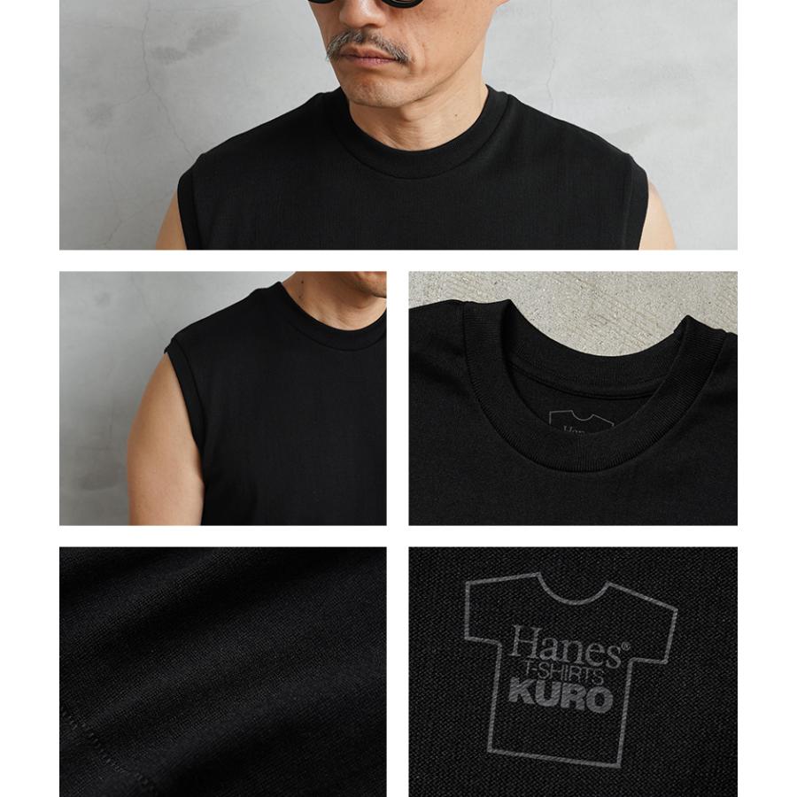 Hanes（ヘインズ） HM3-D202 Hanes T-SHIRTS KURO SLEEVELESS スリーブ